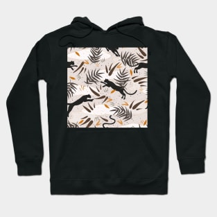 Wilderness with Exotic Plants and Big Cats in Earthy, Natural Shades Hoodie